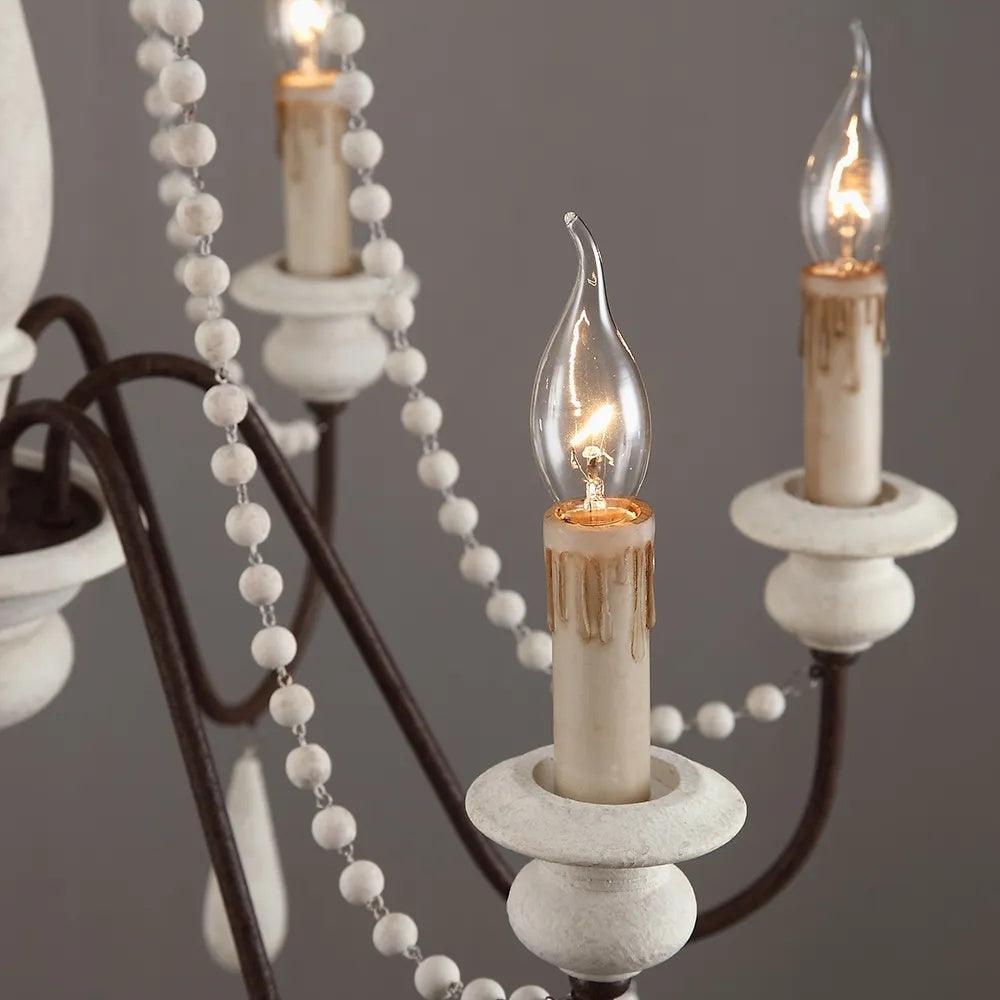 Lustra Chandelier Candle Scroll Arm Rustic - Letslighting
