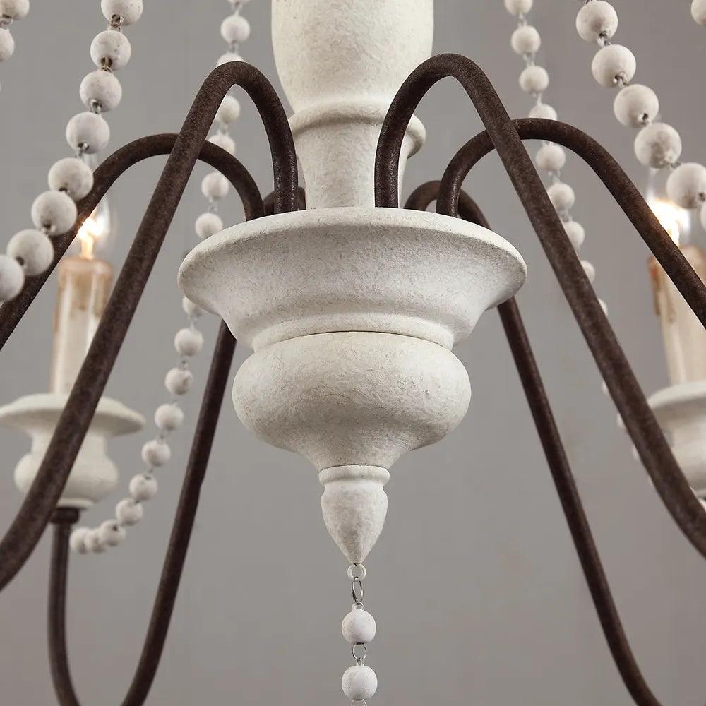 Lustra Chandelier Candle Scroll Arm Rustic - Letslighting