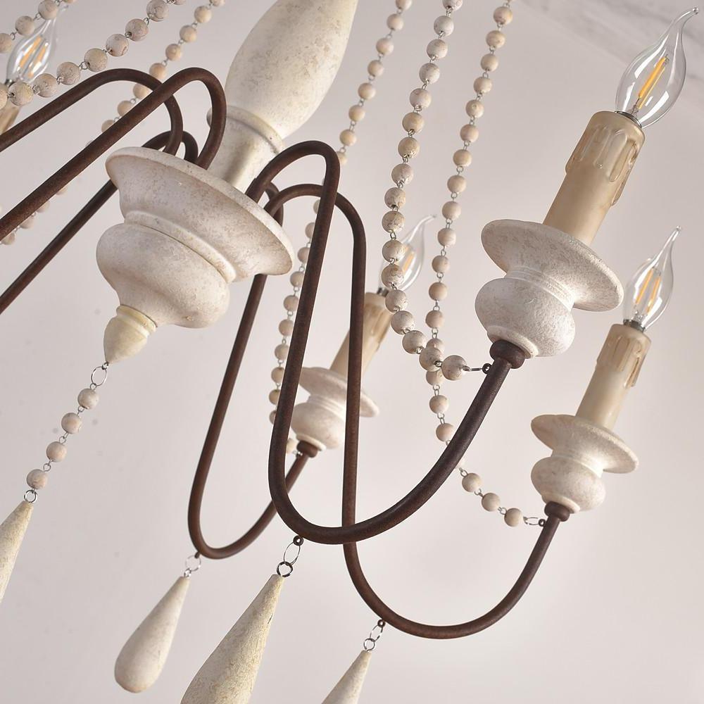 Lustra Chandelier Candle Scroll Arm Rustic - Letslighting