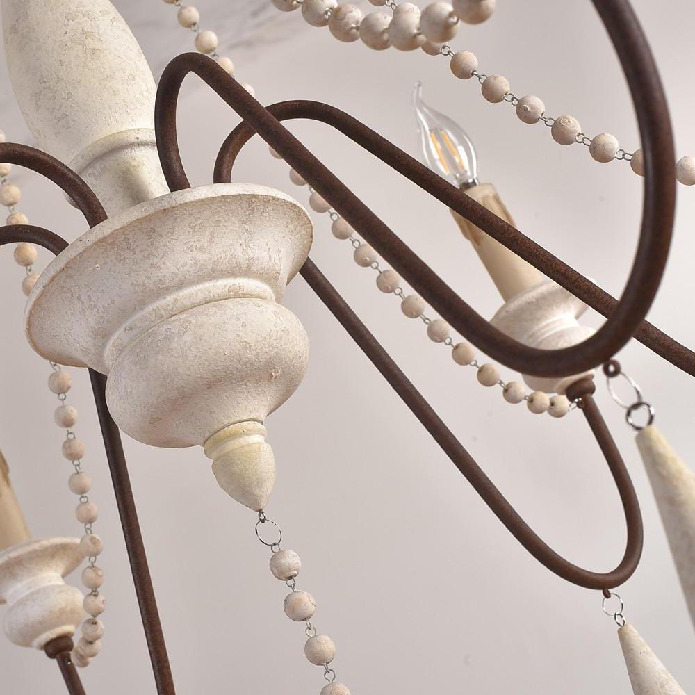 Lustra Chandelier Candle Scroll Arm Rustic - Letslighting