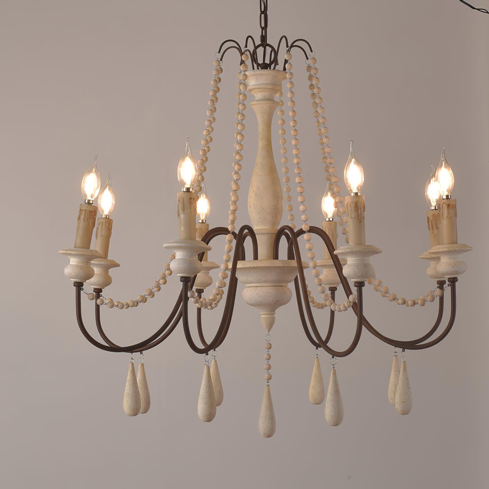Lustra Chandelier Candle Scroll Arm Rustic - Letslighting