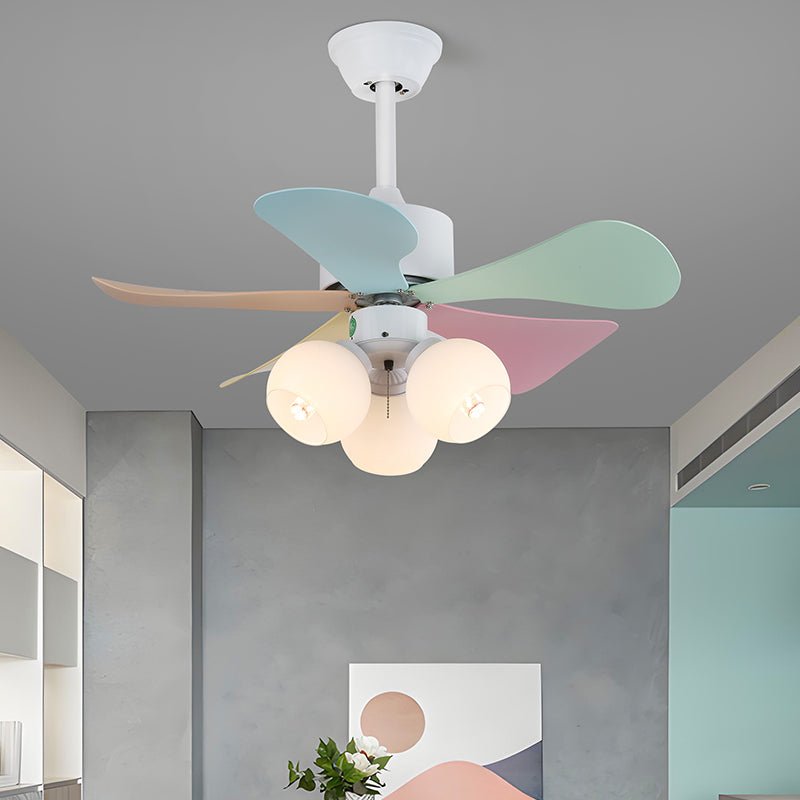 Liora Colorful Glass Ceiling Fan Light - Letslighting