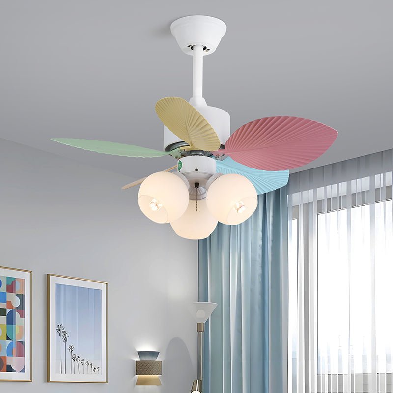 Liora Colorful Glass Ceiling Fan Light - Letslighting