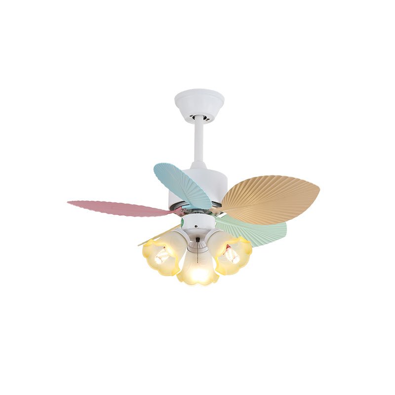 Liora Colorful Glass Ceiling Fan Light - Letslighting