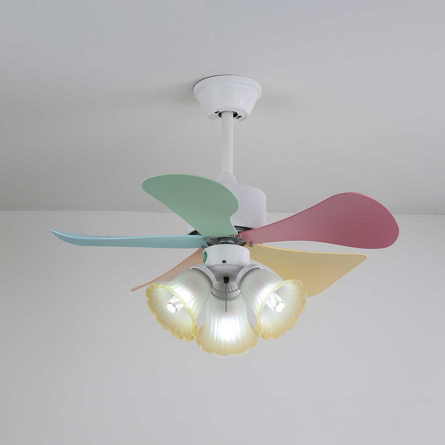 Liora Colorful Glass Ceiling Fan Light - Letslighting