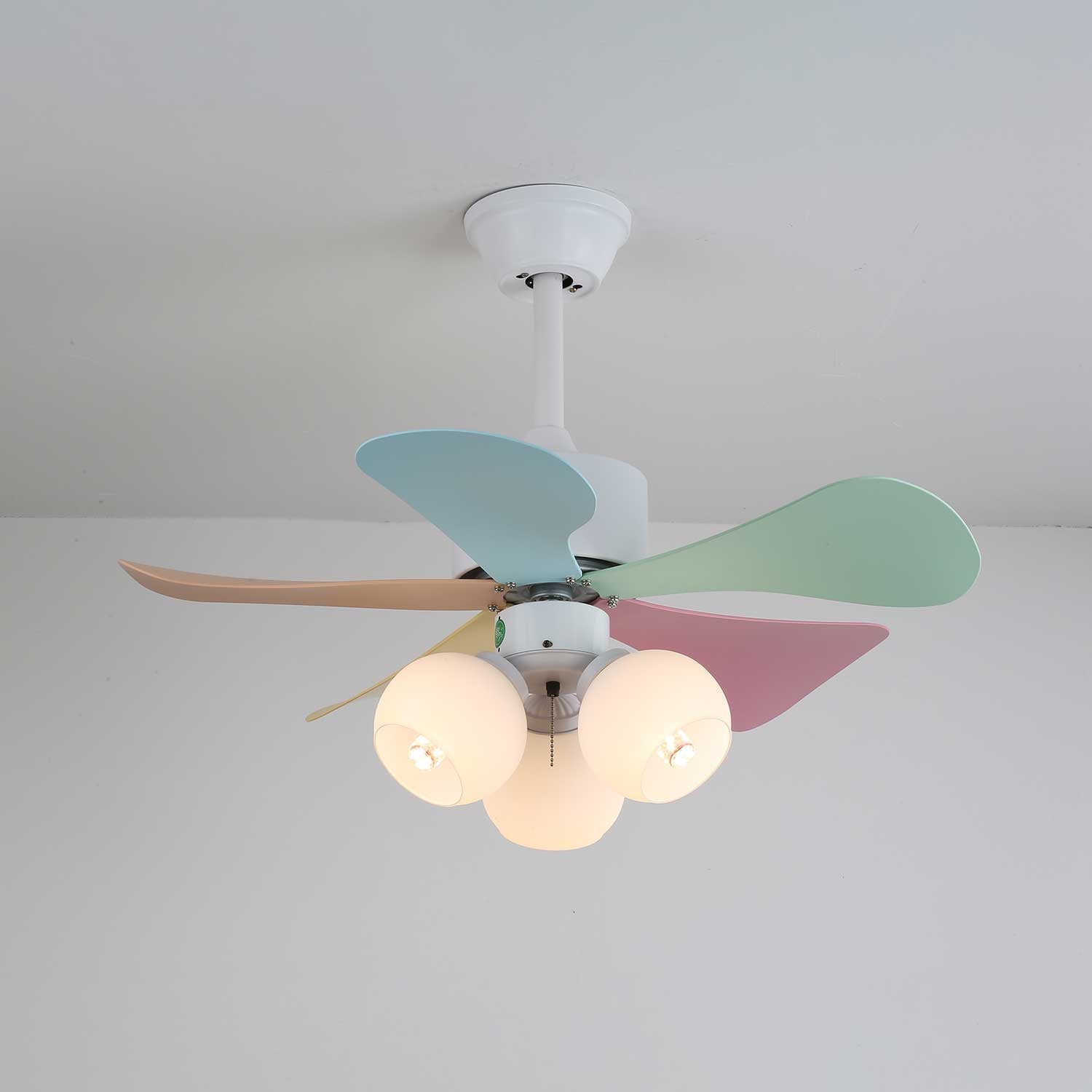 Liora Colorful Glass Ceiling Fan Light - Letslighting