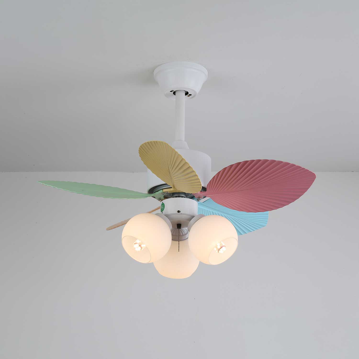 Liora Colorful Glass Ceiling Fan Light - Letslighting