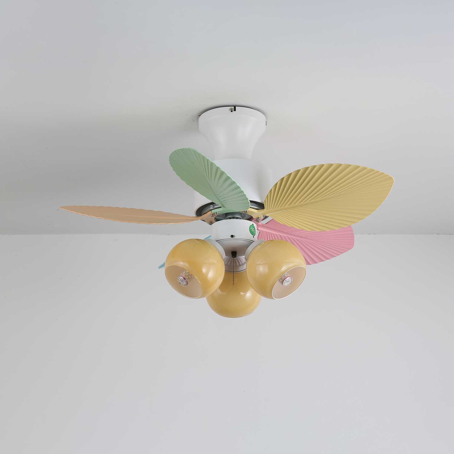 Liora Colorful Glass Ceiling Fan Light - Letslighting
