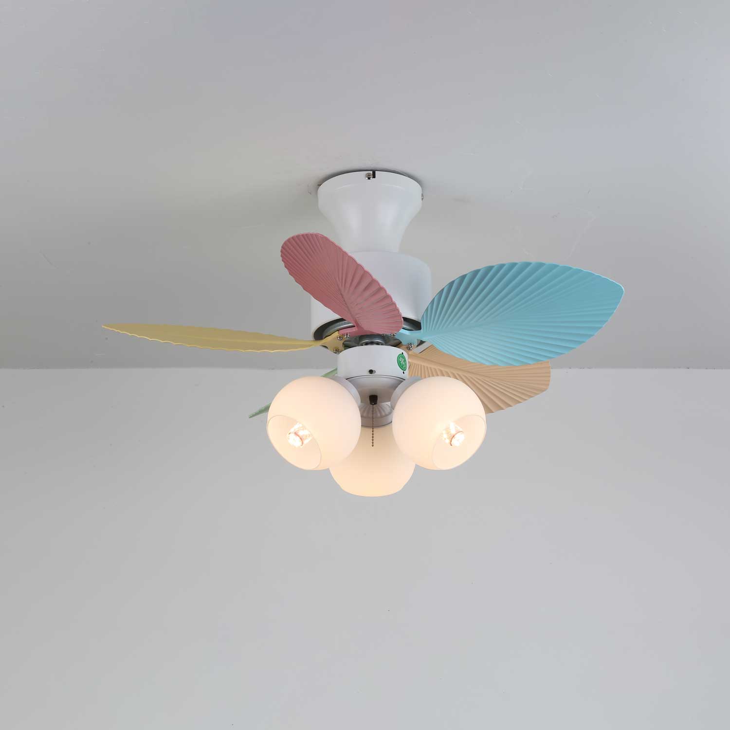 Liora Colorful Glass Ceiling Fan Light - Letslighting