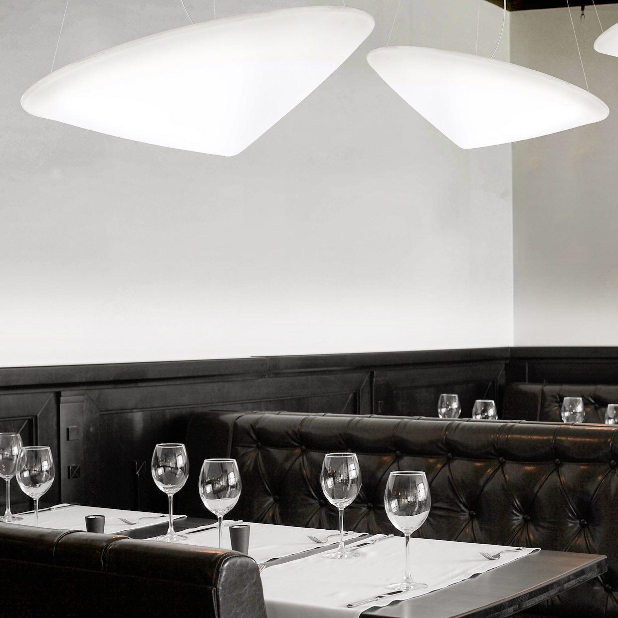 Solara Pendant Lamp Polyethylene Tilted Hat Minimalist - Letslighting