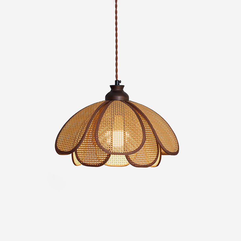 Capelina Pendant Lamp Rattan Petal Weave - Letslighting