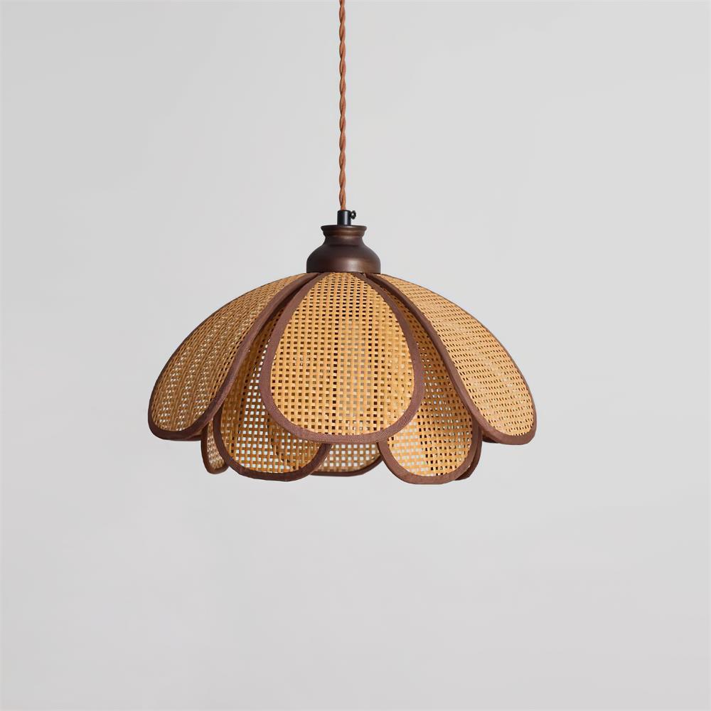 Capelina Pendant Lamp Rattan Petal Weave - Letslighting