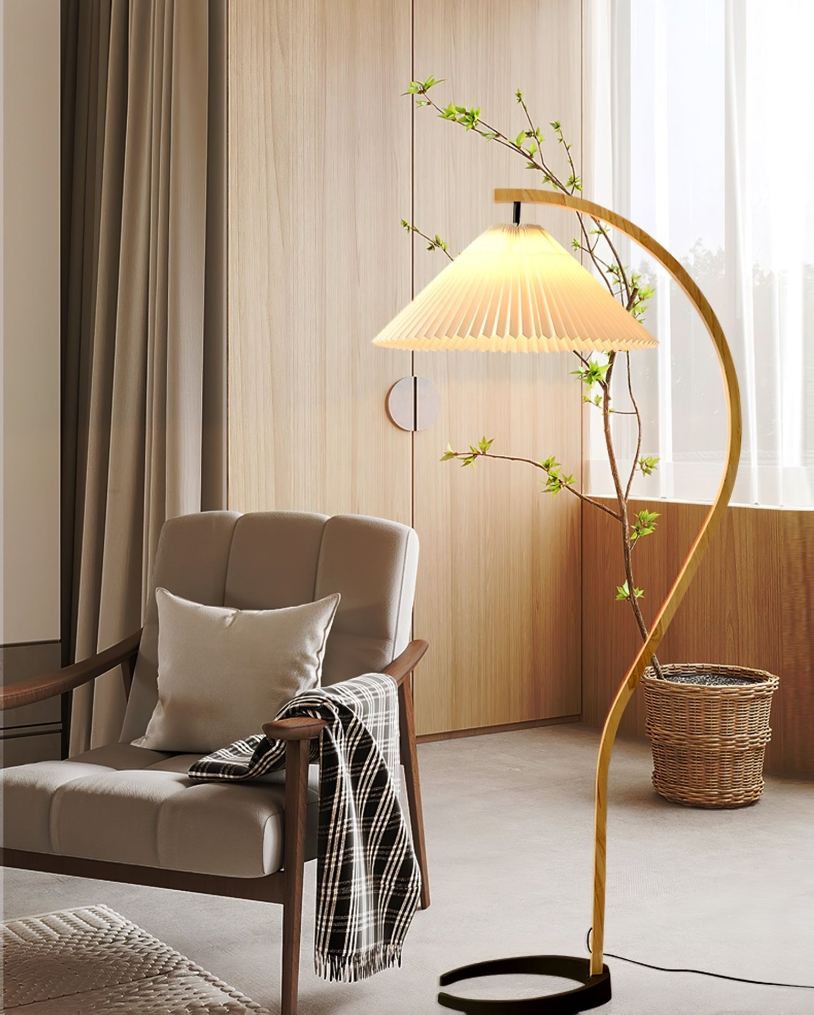 Viaro Wood Floor Lamp - Letslighting