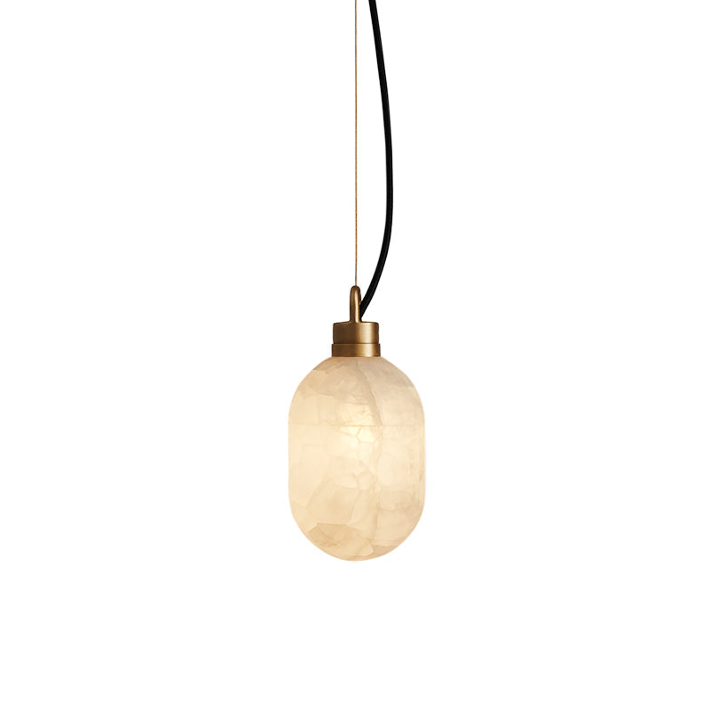 Umbra Modern Minimalist Brass Alabaster Pendant Lamp - Letslighting