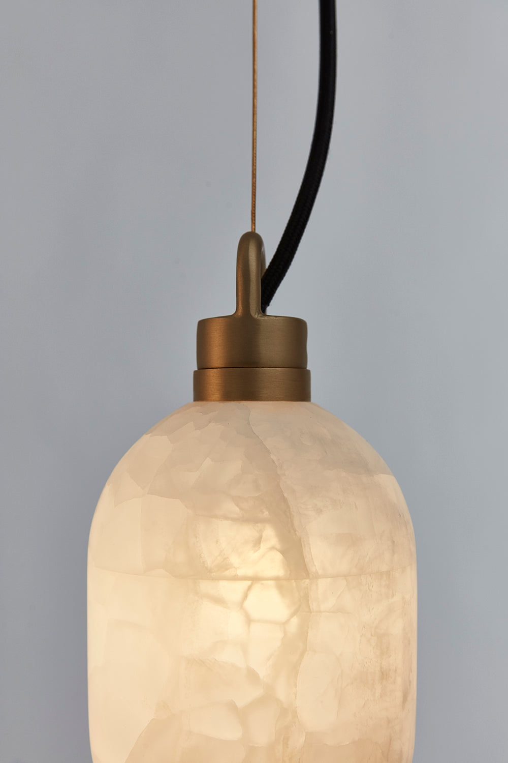 Umbra Modern Minimalist Brass Alabaster Pendant Lamp - Letslighting