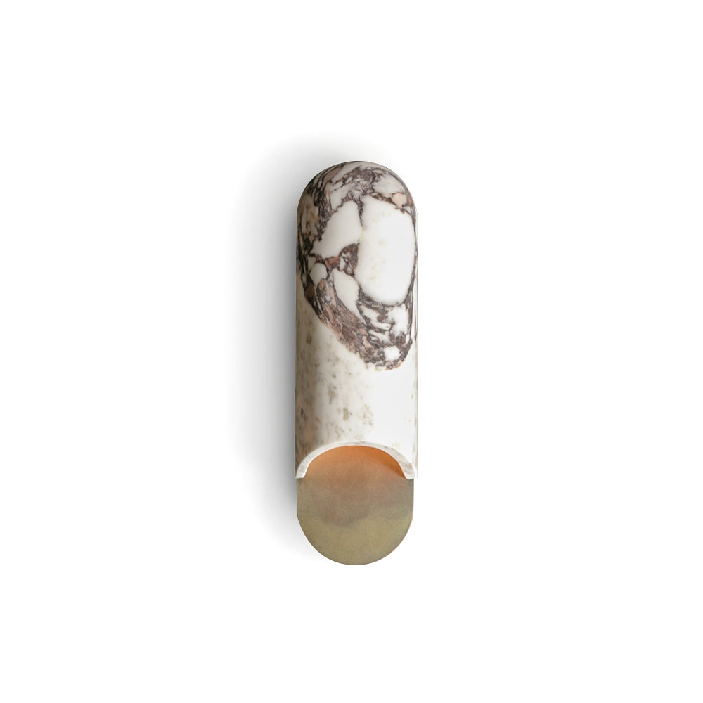 Capsule Wall Lamp Yellow Travertine Marble Brass - Letslighting