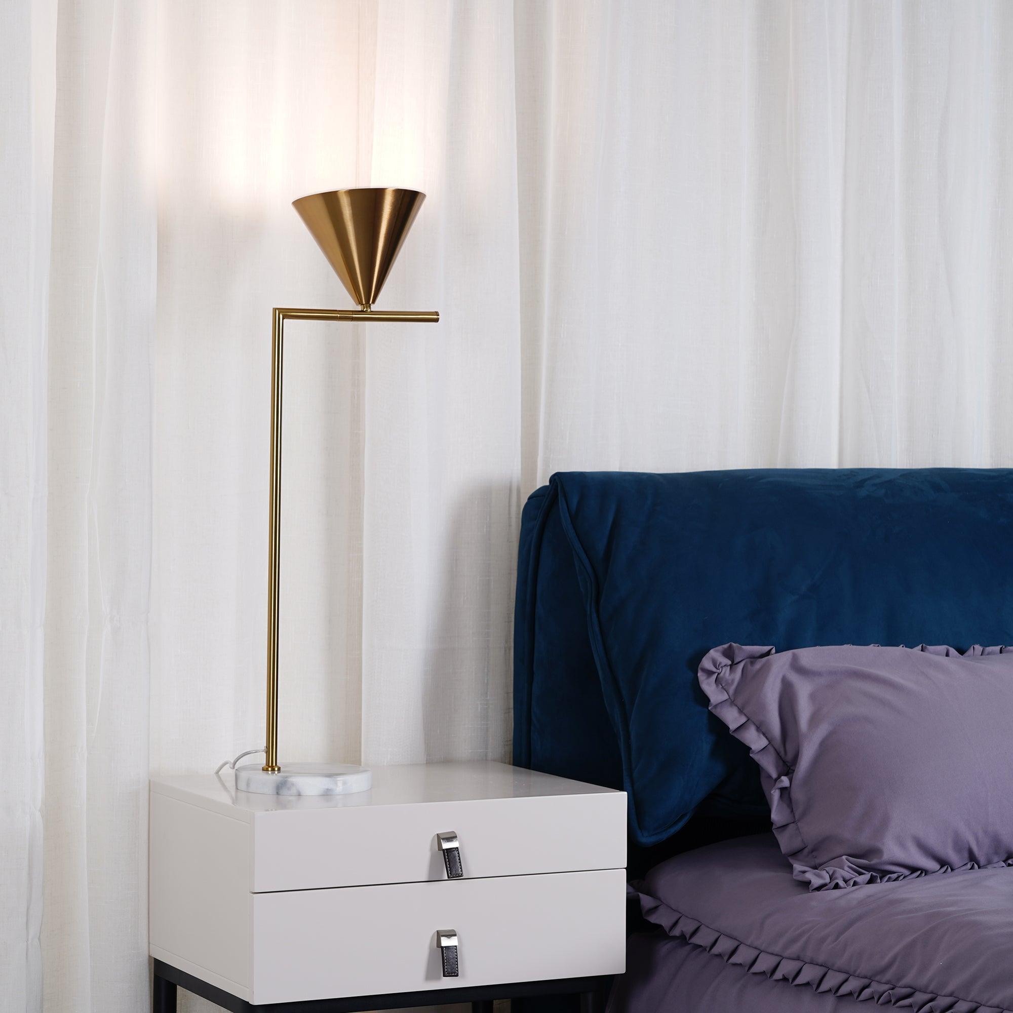 Neliace Marble Industrial Table Lamp - Letslighting