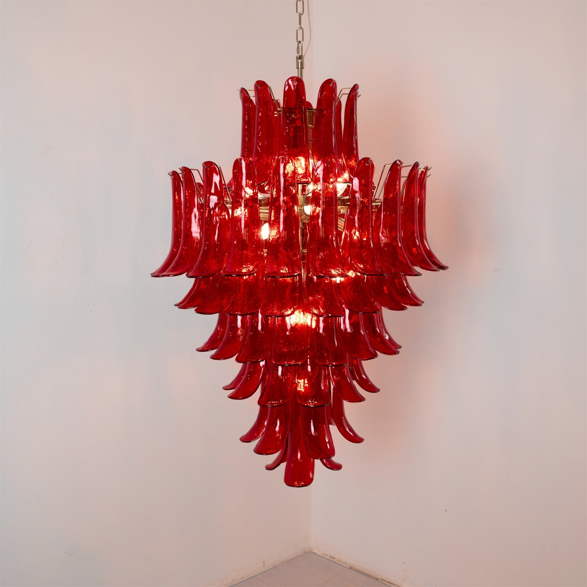 Zinc Postmodern Luxury Petal Glass Chandelier - Letslighting