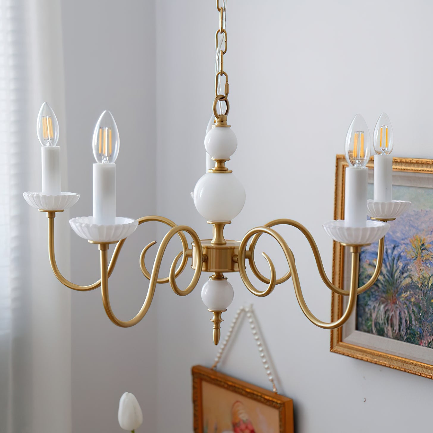 Carlita Chandelier Gold Curved Candle Arms - Letslighting