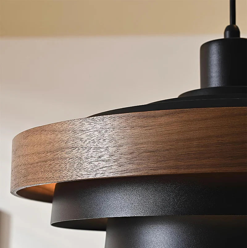 Muto Modern Round Pendant Light Wood - Letslighting