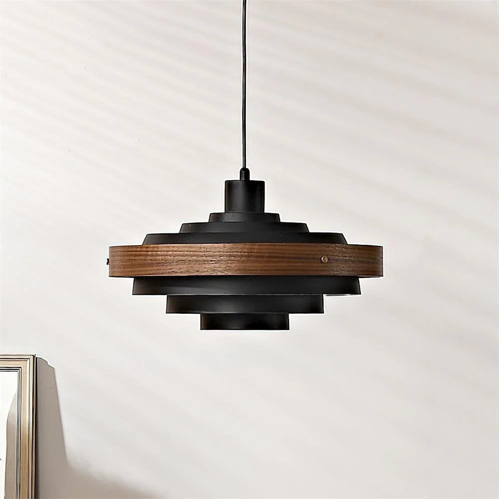 Muto Modern Round Pendant Light Wood - Letslighting