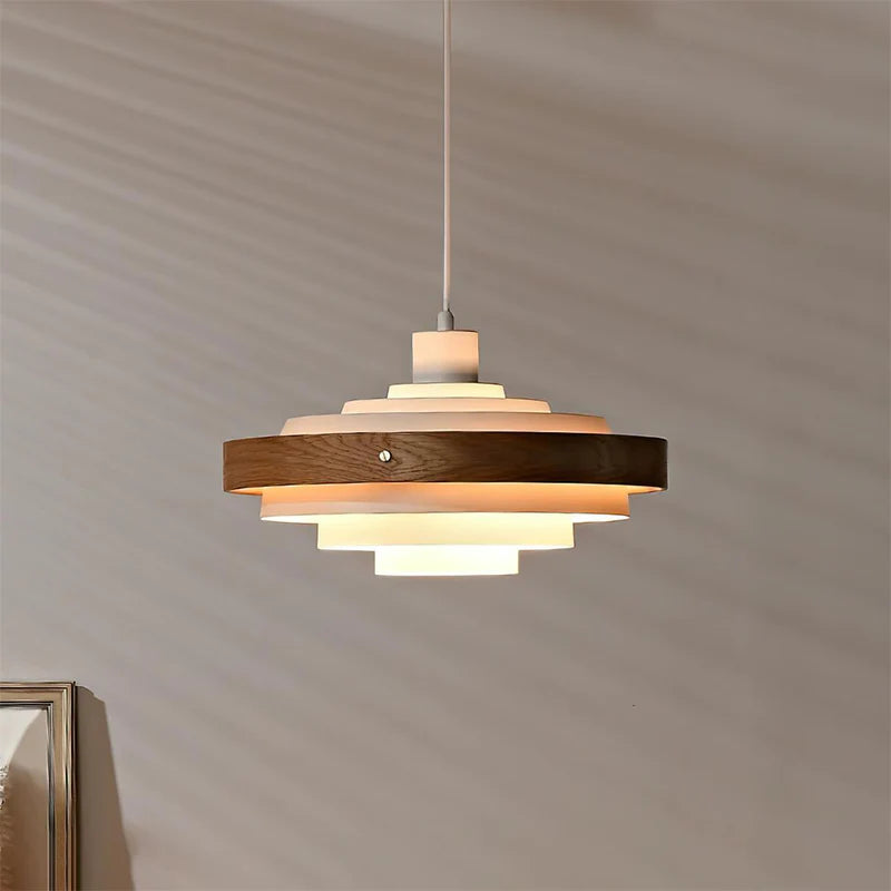 Muto Modern Round Pendant Light Wood - Letslighting