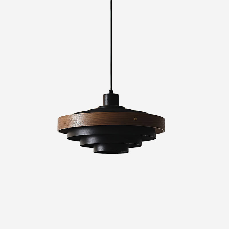 Pendant Lamp Rustic & Wood with Layered Shade Modern - Letslighting