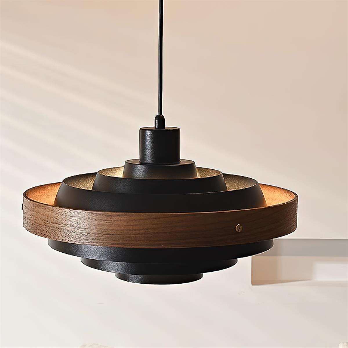 Muto Modern Round Pendant Light Wood - Letslighting
