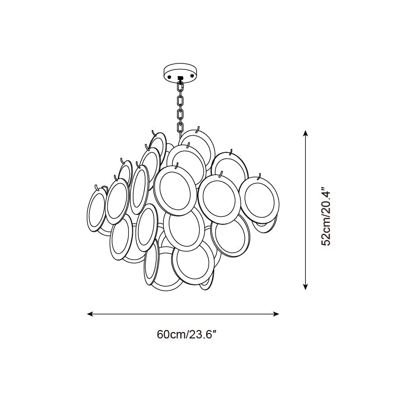 Carmosa Chandelier with Glass Disc Cascade - Letslighting