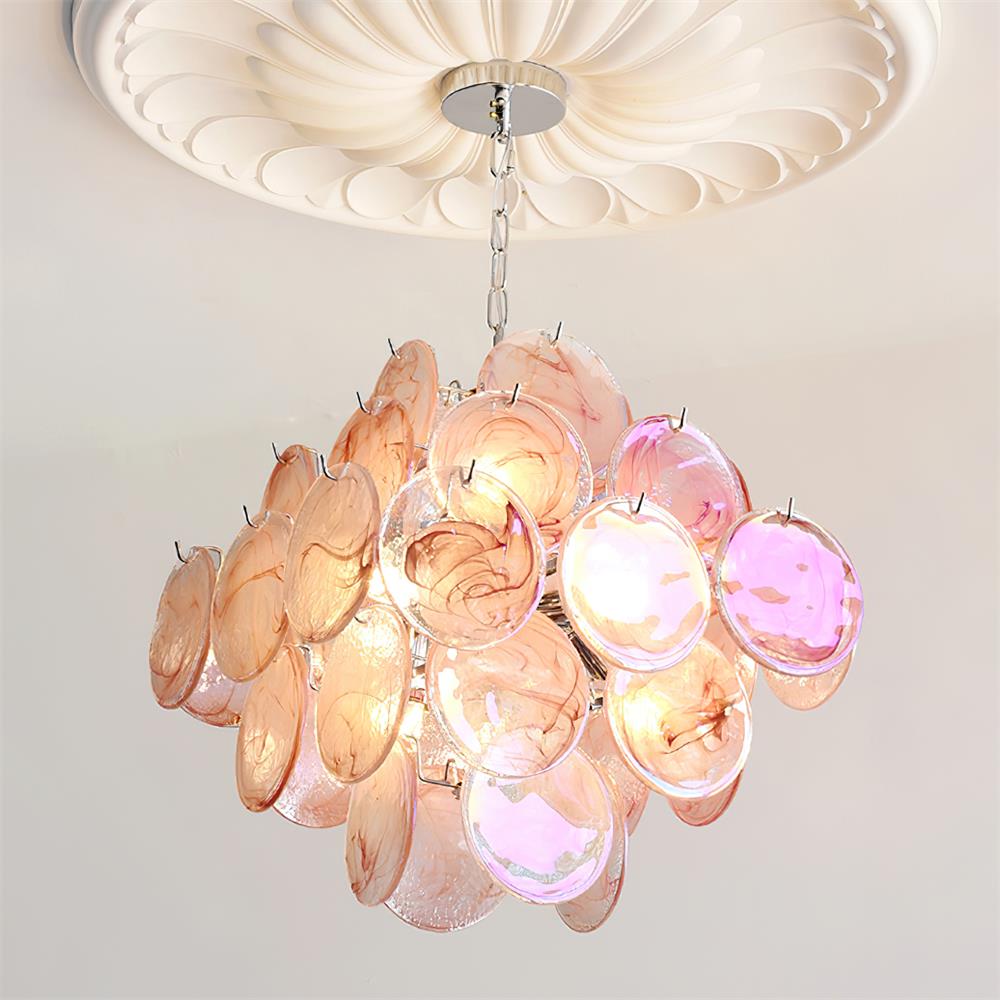 Carmosa Chandelier with Glass Disc Cascade - Letslighting