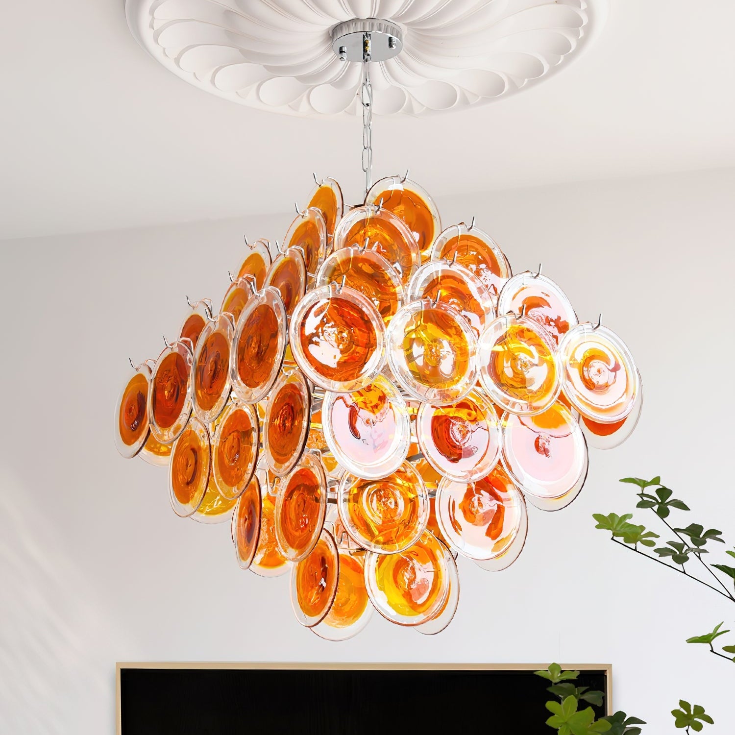 Carmosa Chandelier with Glass Disc Cascade - Letslighting