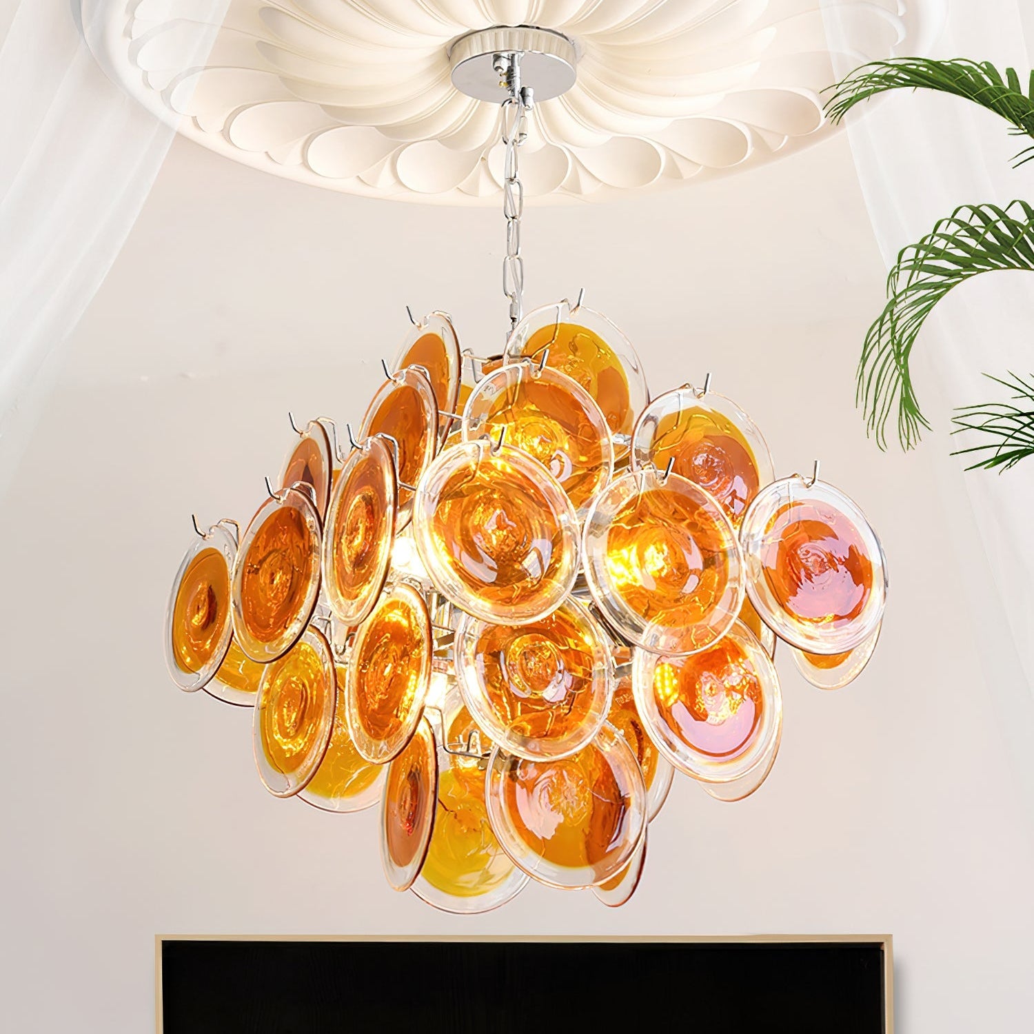 Carmosa Chandelier with Glass Disc Cascade - Letslighting