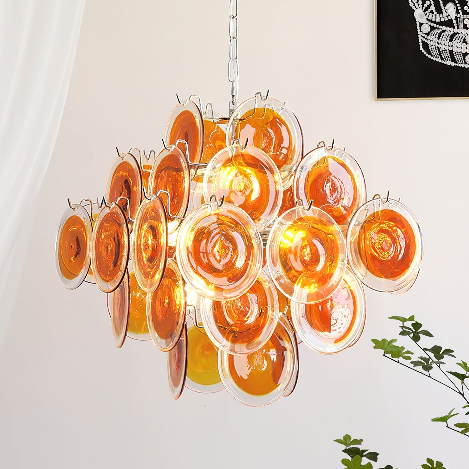 Carmosa Chandelier with Glass Disc Cascade - Letslighting