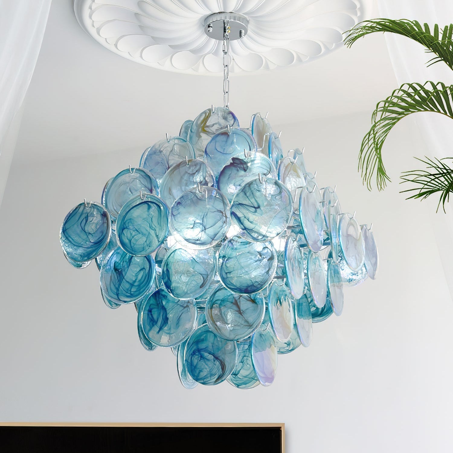 Carmosa Chandelier with Glass Disc Cascade - Letslighting