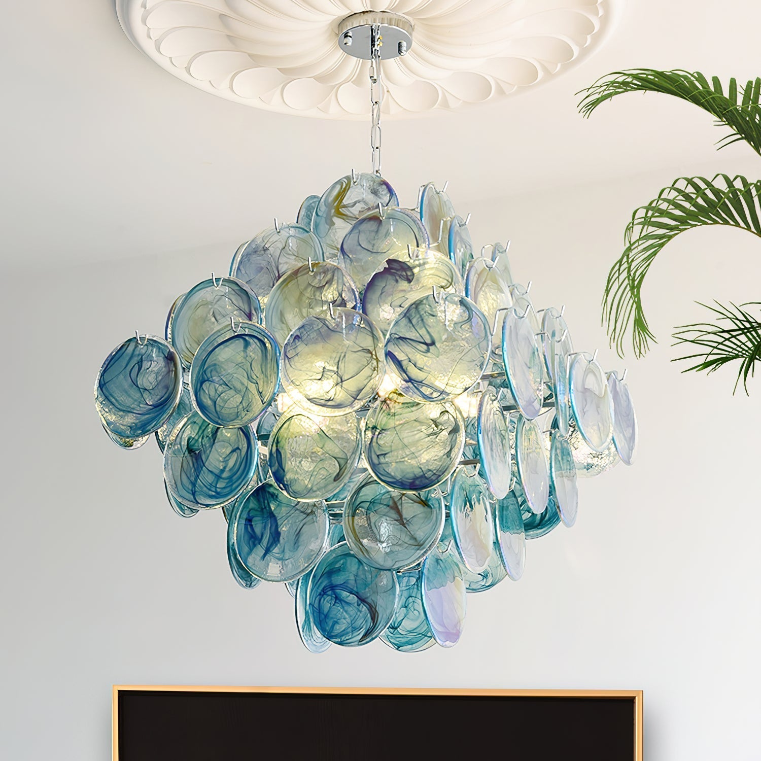 Carmosa Chandelier with Glass Disc Cascade - Letslighting