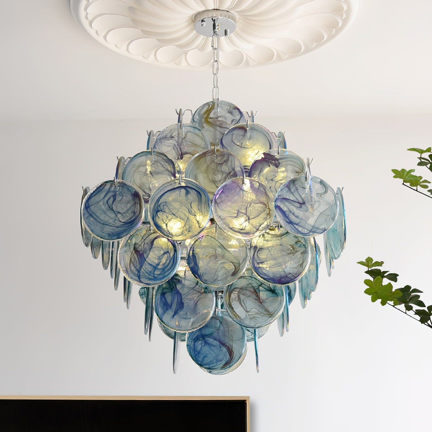 Carmosa Chandelier with Glass Disc Cascade - Letslighting