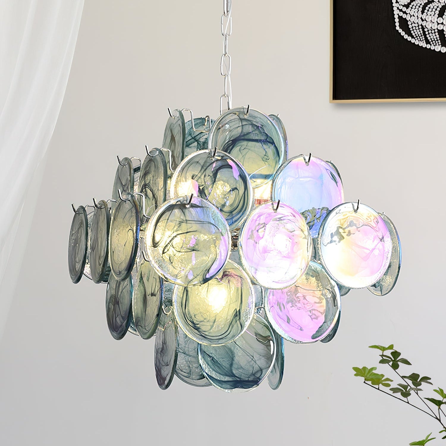 Carmosa Chandelier with Glass Disc Cascade - Letslighting