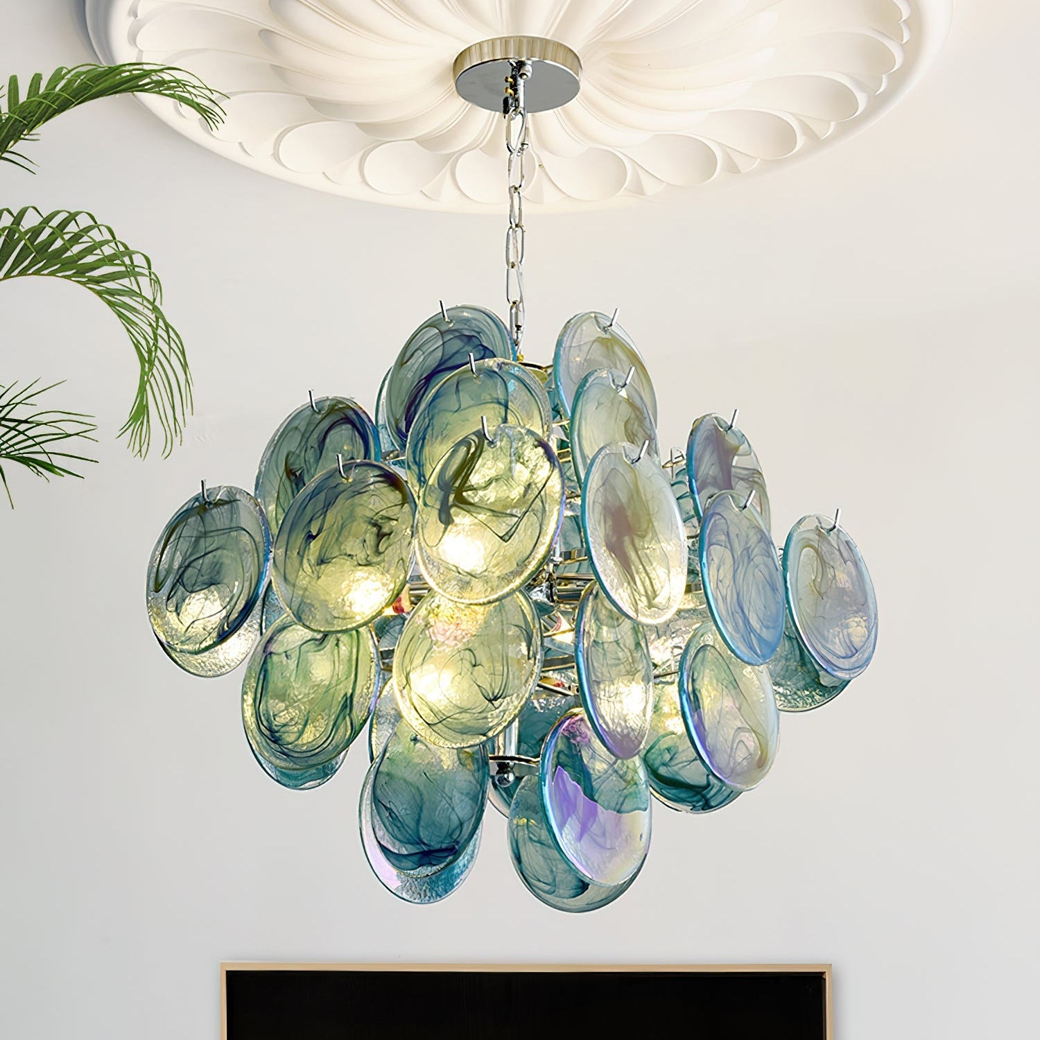 Carmosa Chandelier with Glass Disc Cascade - Letslighting