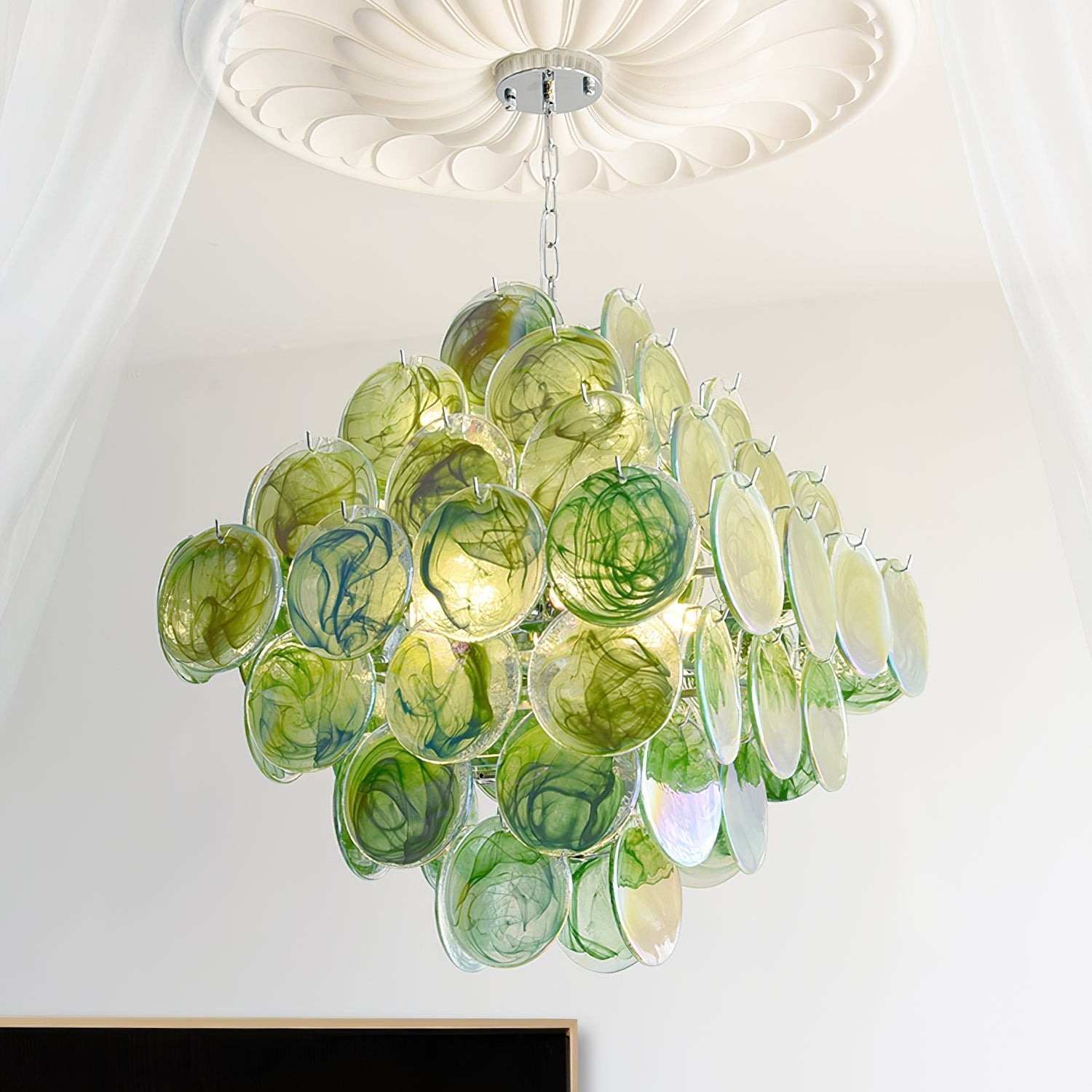 Carmosa Chandelier with Glass Disc Cascade - Letslighting