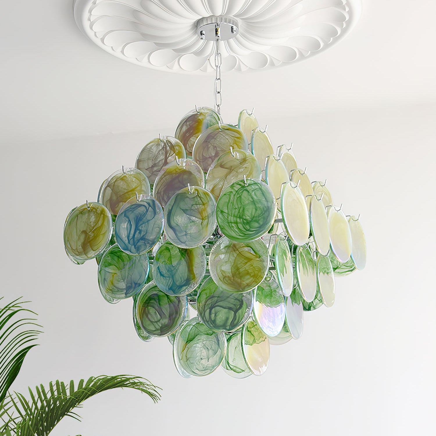 Carmosa Chandelier with Glass Disc Cascade - Letslighting