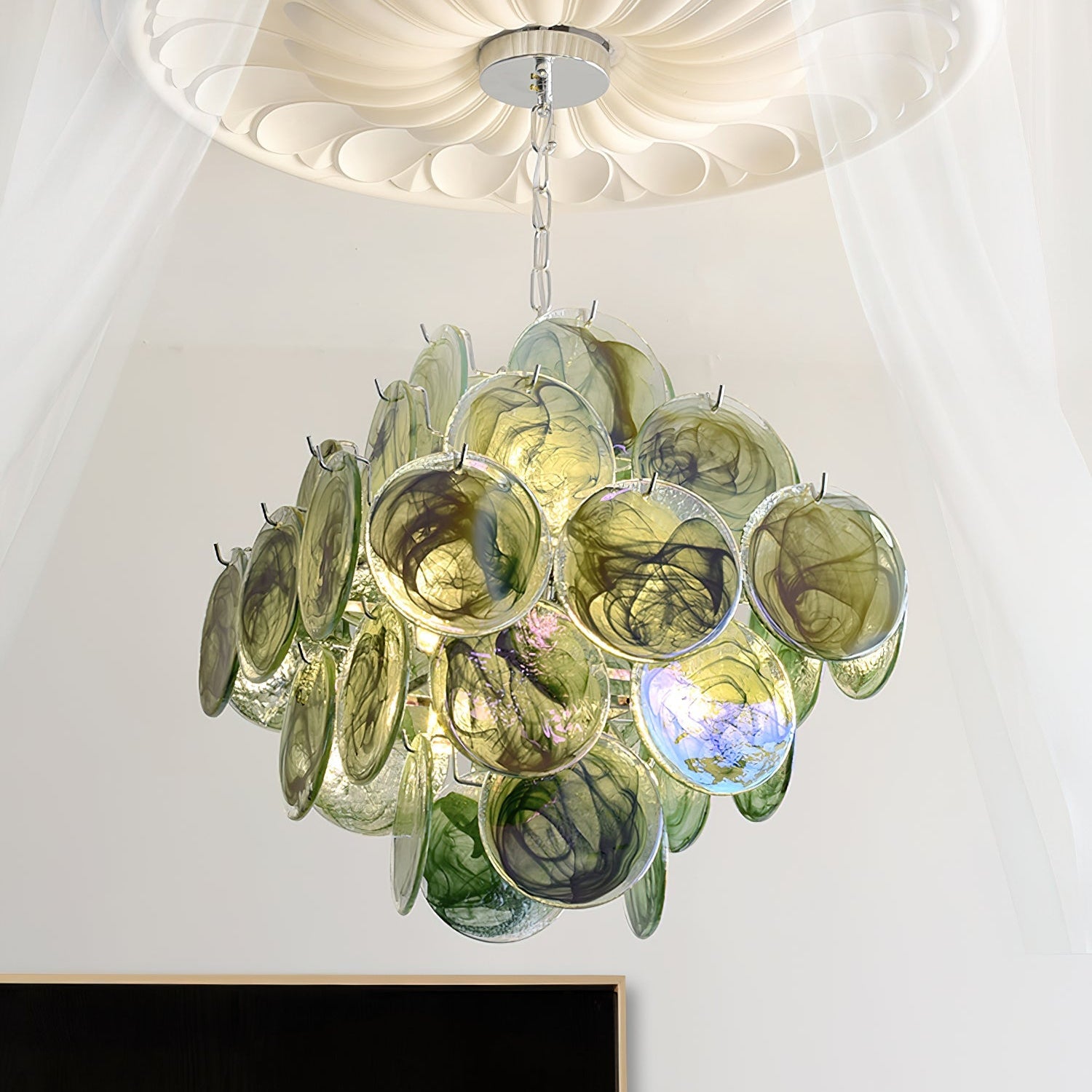 Carmosa Chandelier with Glass Disc Cascade - Letslighting