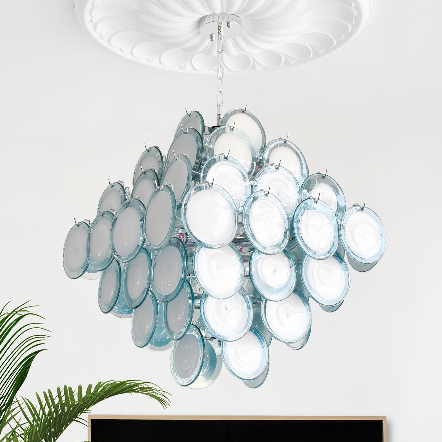 Carmosa Chandelier with Glass Disc Cascade - Letslighting