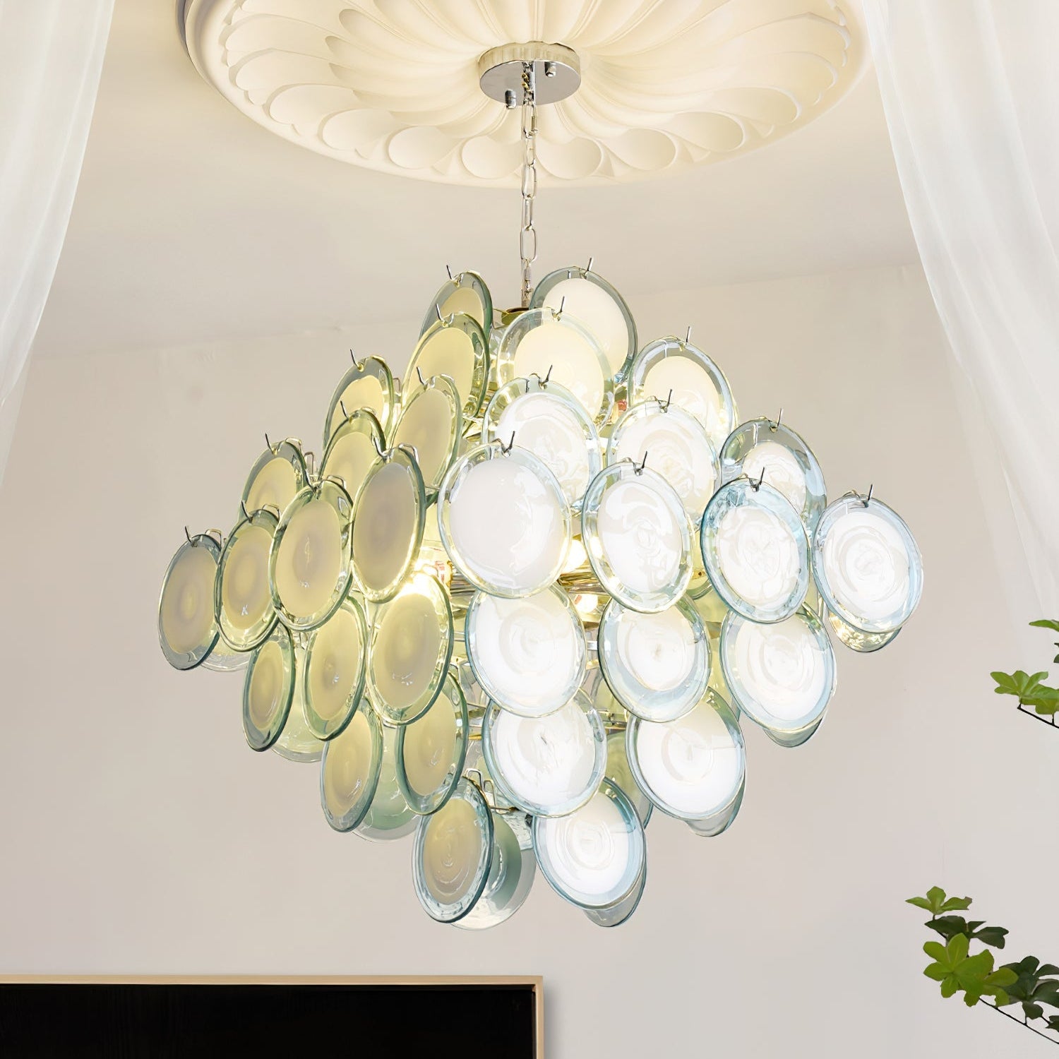 Carmosa Chandelier with Glass Disc Cascade - Letslighting