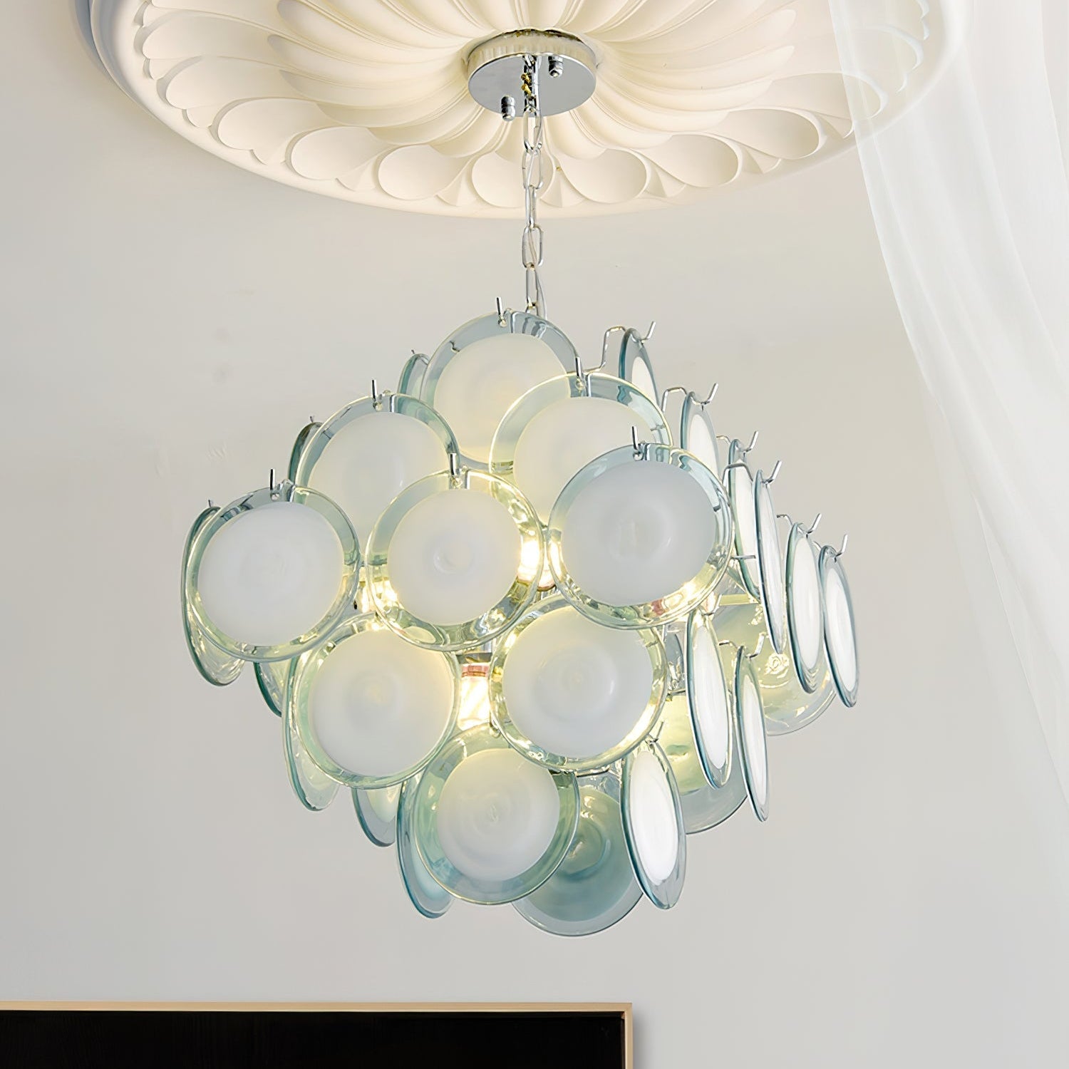 Carmosa Chandelier with Glass Disc Cascade - Letslighting