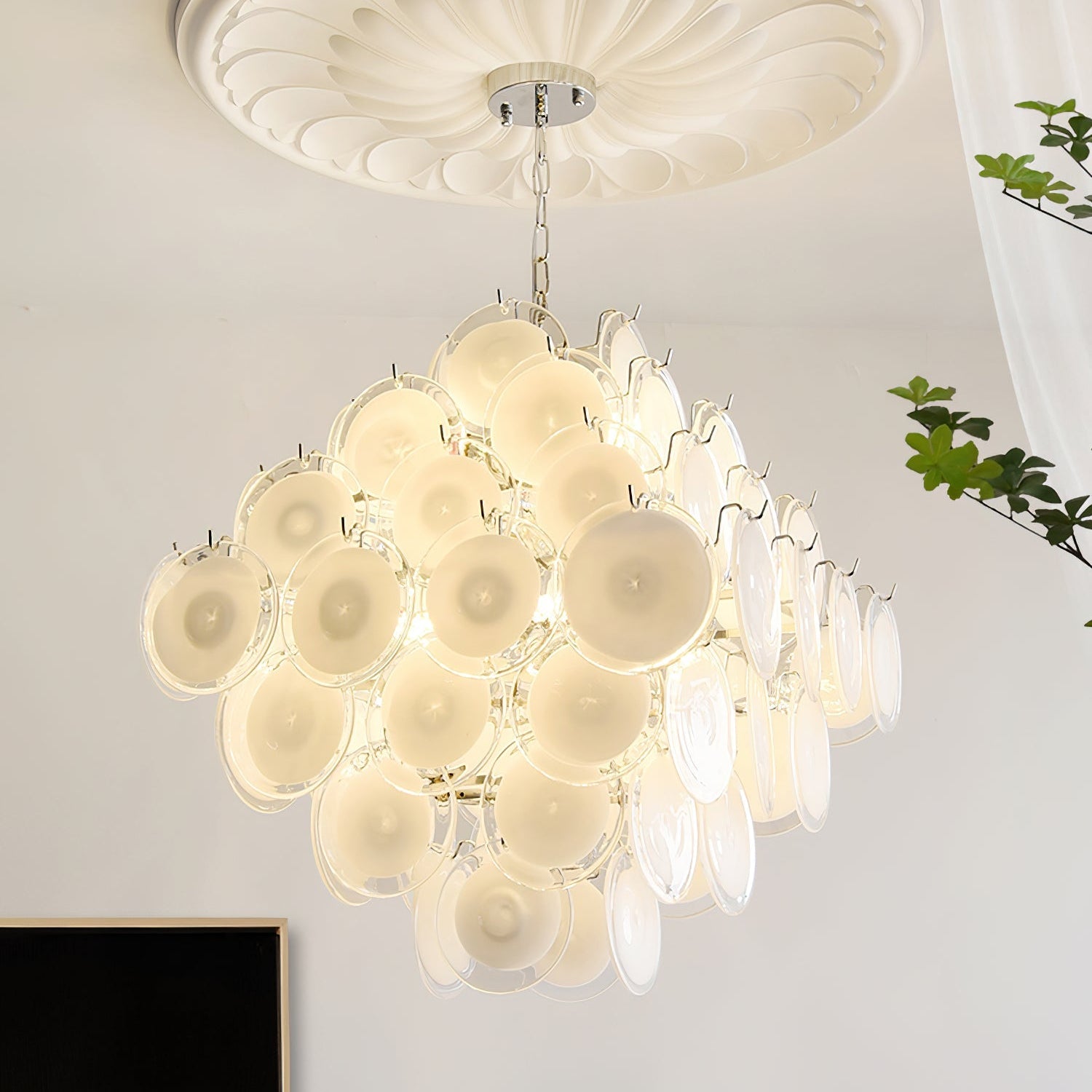 Carmosa Chandelier with Glass Disc Cascade - Letslighting