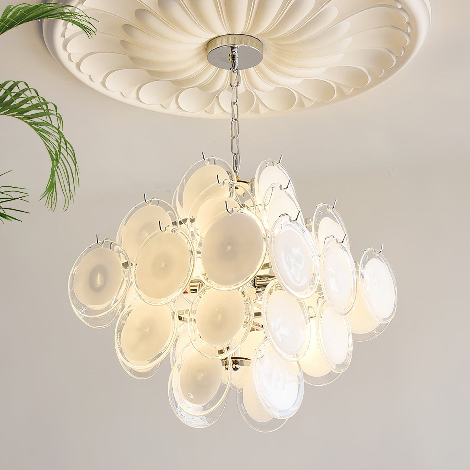 Carmosa Chandelier with Glass Disc Cascade - Letslighting