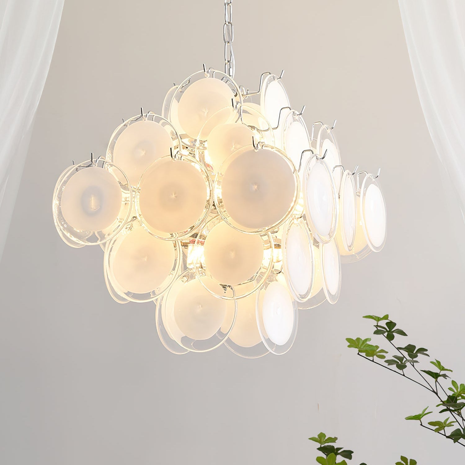 Carmosa Chandelier with Glass Disc Cascade - Letslighting