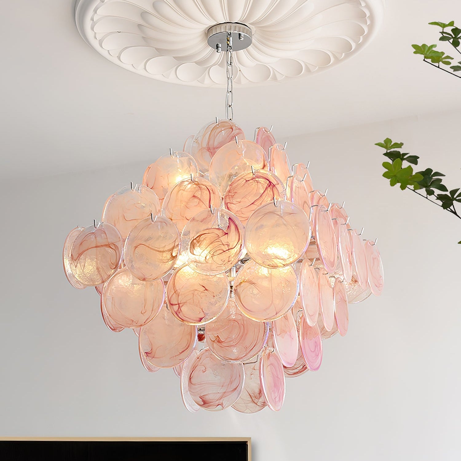 Carmosa Chandelier with Glass Disc Cascade - Letslighting