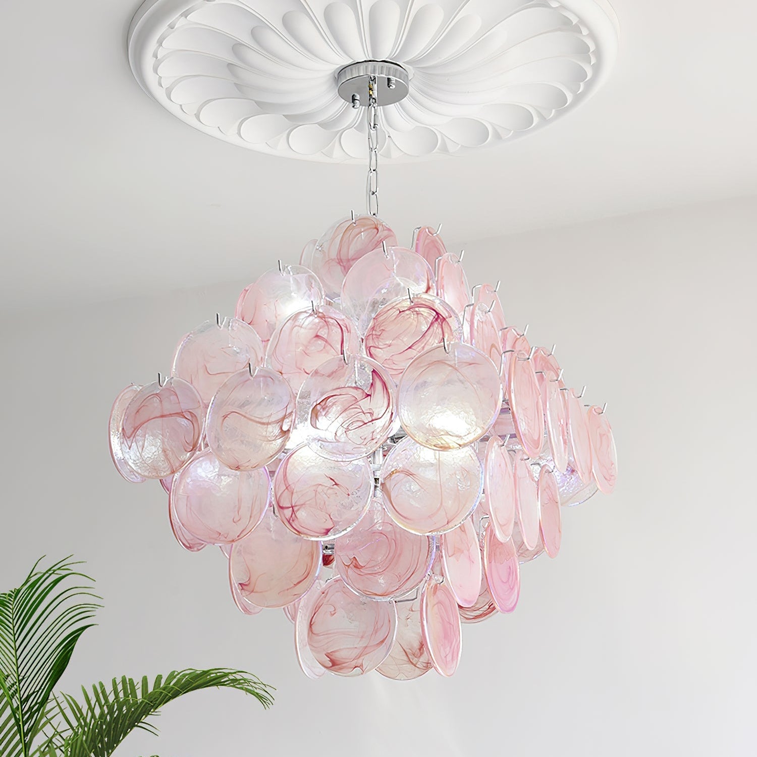 Carmosa Chandelier with Glass Disc Cascade - Letslighting