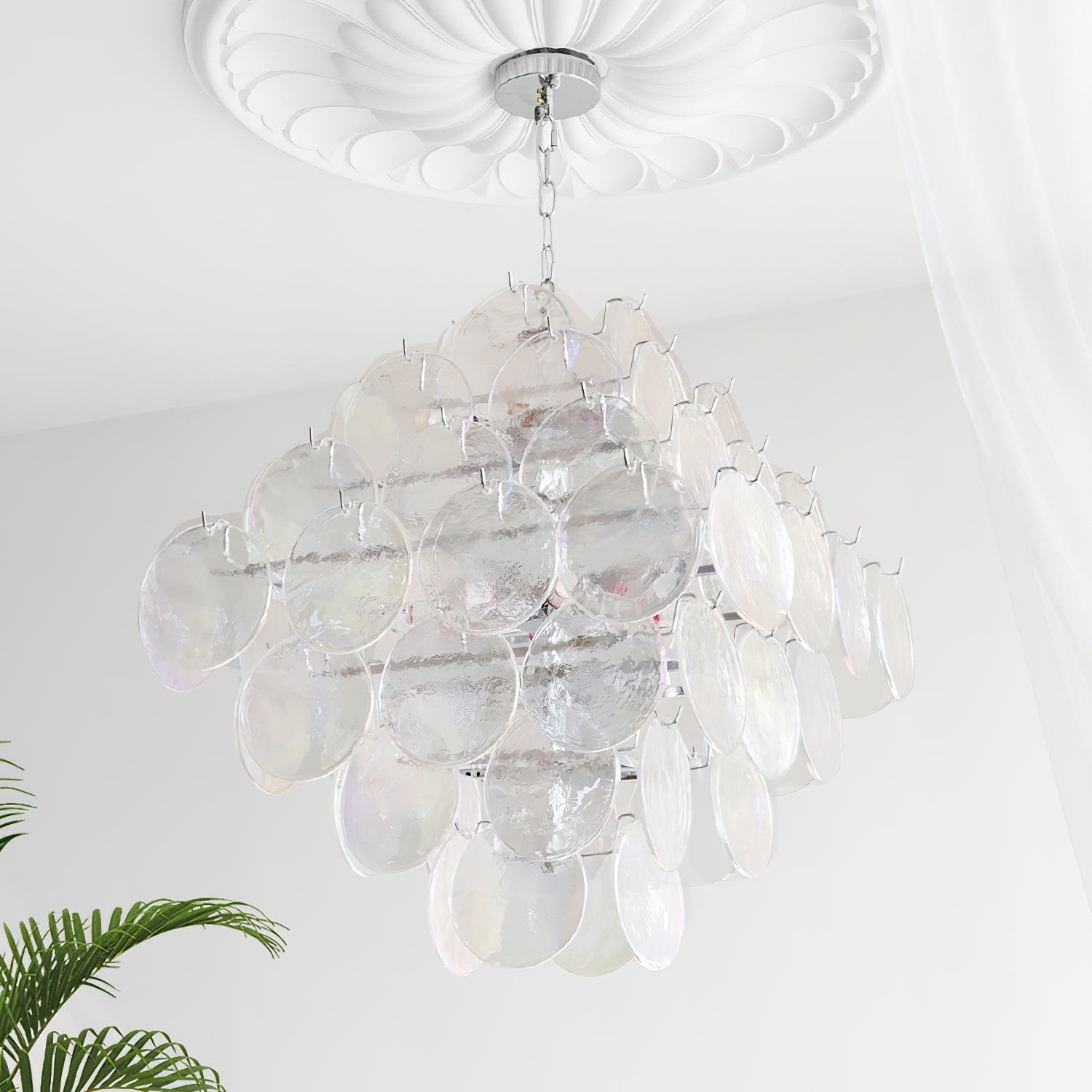Carmosa Chandelier with Glass Disc Cascade - Letslighting